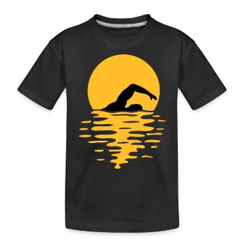 Meer Sonne Schwimmer - Kinder Premium Bio T-Shirt - Schwarz - Vorne