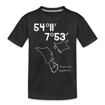 Koordinaten Helgoland mit Insel und Düne. - Kinder Premium Bio T-Shirt - Schwarz - Vorne
