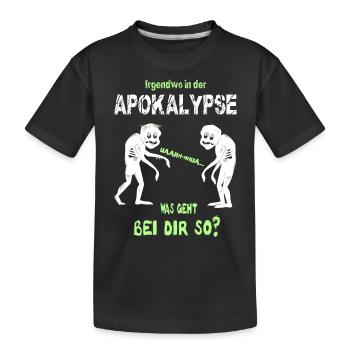 Irgendwo in der Apokalypse, Zombie Shirt - Kinder Premium Bio T-Shirt - Schwarz - Vorne