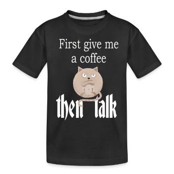 Chat en colère - T-shirt bio Premium Enfant - noir - Devant