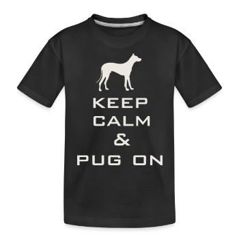 Restez calme et carlin - T-shirt bio Premium Enfant - noir - Devant