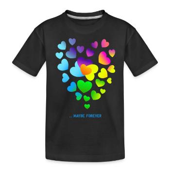 Herzen bunte Herzen Herzen Haufen - Kinder Premium Bio T-Shirt - Schwarz - Vorne