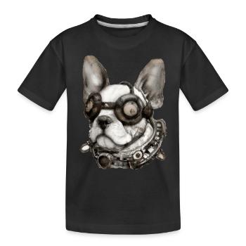 Steampunk Français Bulldog Frenchie - T-shirt bio Premium Enfant - noir - Devant