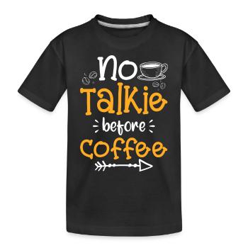 Coffee Bean Energy Early Riser Drink - Kids' Premium Organic T-Shirt - black - Front