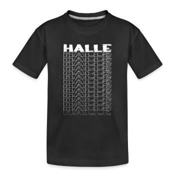Halle Germany City Font Skyline Home - Kids' Premium Organic T-Shirt - black - Front