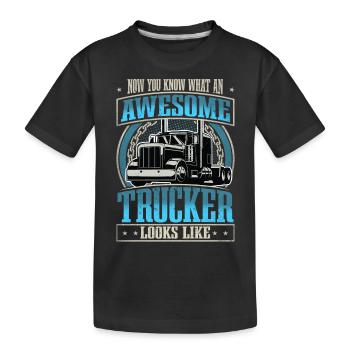 Truck Driver - Kids' Premium Organic T-Shirt - black - Front