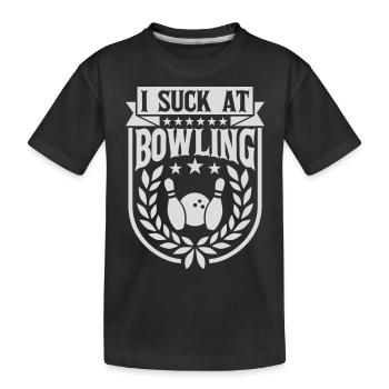 I suck at bowling - Kinder Premium Bio T-Shirt - Schwarz - Vorne