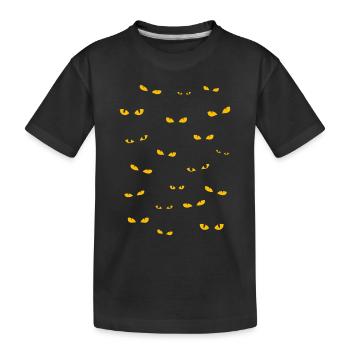 Gruselige Augen - Kinder Premium Bio T-Shirt - Schwarz - Vorne