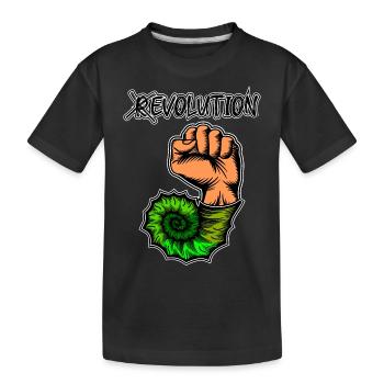 Viva la Evolution! Revolution Prähistorisch Fossil - Kinder Premium Bio T-Shirt - Schwarz - Vorne