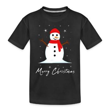 Bonhomme de neige Joyeux Noël - T-shirt bio Premium Enfant - noir - Devant