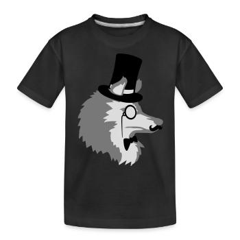 Sir Wolf Gentlemen Cylindre - T-shirt bio Premium Enfant - noir - Devant