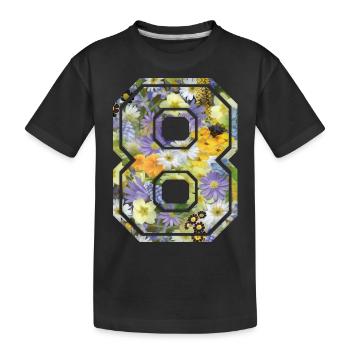 Numero 8 fleur, Équipe Foot, basket université - T-shirt bio Premium Enfant - noir - Devant