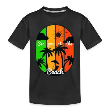 Temps mort - Plage - Vacances - Détente - Vacances d’été - T-shirt bio Premium Enfant - noir - Devant