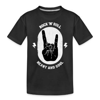 Rock 'N' Roll Devil Horns Metal Fork Rock Geschenk - Kinder Premium Bio T-Shirt - Schwarz - Vorne