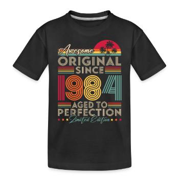 1984 Vintage Original Retro Birthday Gift - Kids' Premium Organic T-Shirt - black - Front
