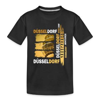 Dusseldorf Skyline Gold Germany City Grunge - Kids' Premium Organic T-Shirt - black - Front