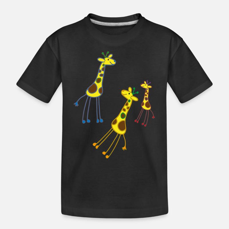 Giraffen - Kinder Premium Bio T-Shirt - Schwarz