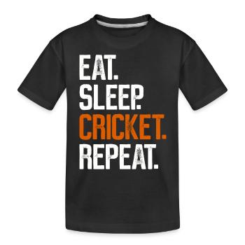 Manger dormir grillon répéter - T-shirt bio Premium Enfant - noir - Devant