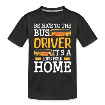 Driver Bus driver Coach - Kids' Premium Organic T-Shirt - black - Front