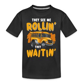 Bus Occupation Work Transport - Kids' Premium Organic T-Shirt - black - Front