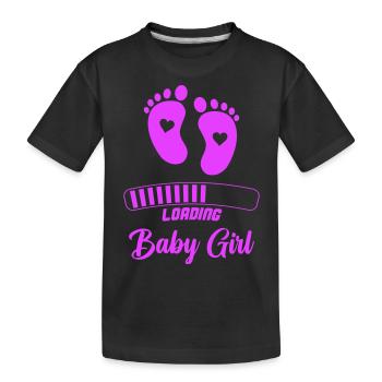 chargement bébé fille - T-shirt bio Premium Enfant - noir - Devant