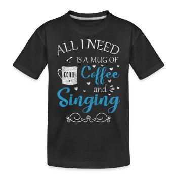 Musique, Mélodie, Voix, Microphone - T-shirt bio Premium Enfant - noir - Devant