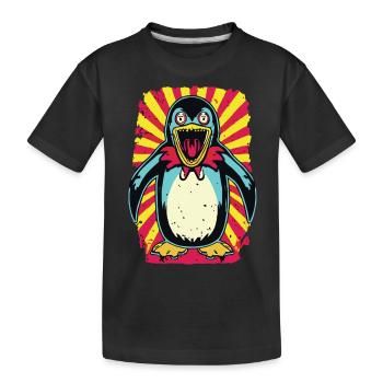 Horror Gruseliger Zombie-Pinguin - Kinder Premium Bio T-Shirt - Schwarz - Vorne