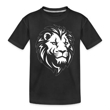 Löwe Löwenkopf Raubtier - Kinder Premium Bio T-Shirt - Schwarz - Vorne