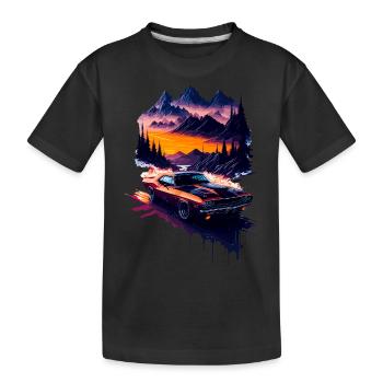 Klassischer Sportwagen - Kinder Premium Bio T-Shirt - Schwarz - Vorne