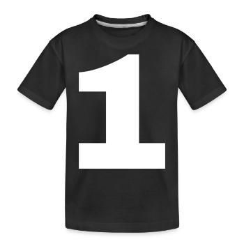 1 - Kinder Premium Bio T-Shirt - Schwarz - Vorne
