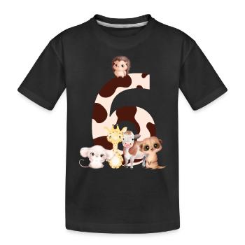 6th Anniversary - Sixth Anniversary Animals - Kids' Premium Organic T-Shirt - black - Front
