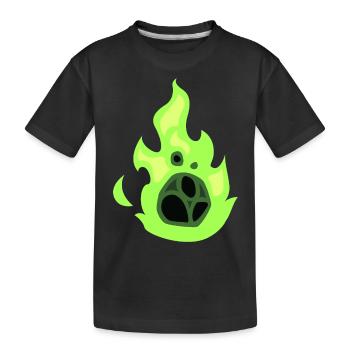 green fireball - Kids' Premium Organic T-Shirt - black - Front