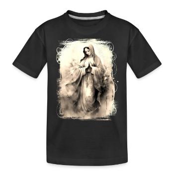 Heilige Maria Maria Madonna Mariana Jungfrau Maria Heilig - Kinder Premium Bio T-Shirt - Schwarz - Vorne