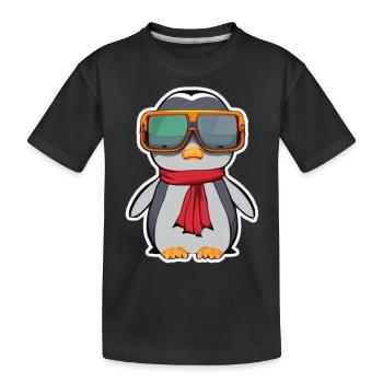 Cute Little Penguin - Kids' Premium Organic T-Shirt - black - Front