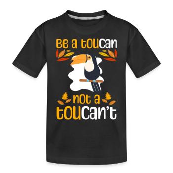 Toucan Urlaub Fliegen Bunt - Kinder Premium Bio T-Shirt - Schwarz - Vorne