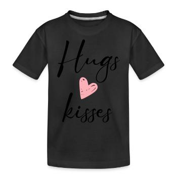hugs & kisses - Kinder Premium Bio T-Shirt - Schwarz - Vorne