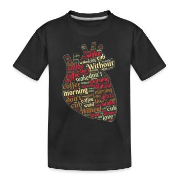 Love Coffee - Kaffee Liebe - Kids' Premium Organic T-Shirt - black - Front
