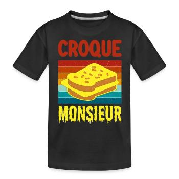 croque monsieur - T-shirt bio Premium Enfant - noir - Devant