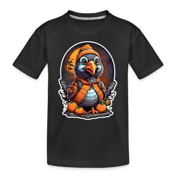 Halloween Truthahn Blankovorlage 2.0 - Kinder Premium Bio T-Shirt - Schwarz - Vorne