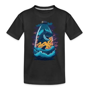Bouteille de requin - T-shirt bio Premium Enfant - noir - Devant