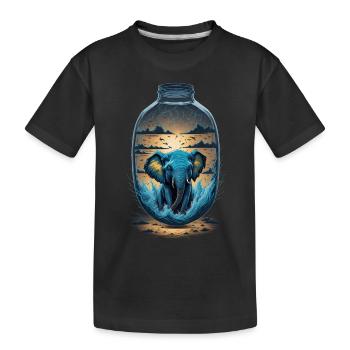 Elephant Bottle - Kids' Premium Organic T-Shirt - black - Front