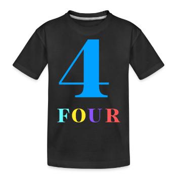 Four-4e anniversaire - T-shirt bio Premium Enfant - noir - Devant