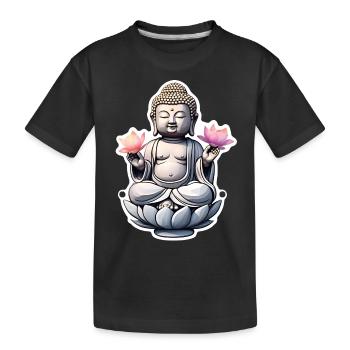 bébé Bouddha - meditation yoga relaxation - T-shirt bio Premium Enfant - noir - Devant