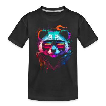 Panda hipster - T-shirt bio Premium Enfant - noir - Devant