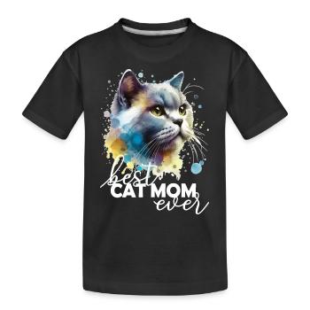 Best Cat Mom Beste Katzenmama - Kids' Premium Organic T-Shirt - black - Front