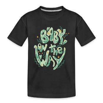Doux dire bébé sur le chemin pour les femmes enceintes - T-shirt bio Premium Enfant - noir - Devant