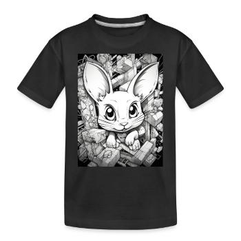[MB] Cute bunny - Kids' Premium Organic T-Shirt - black - Front