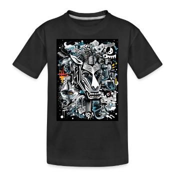 [MB] Majestic Mandrill: Grey Elegance - Kids' Premium Organic T-Shirt - black - Front