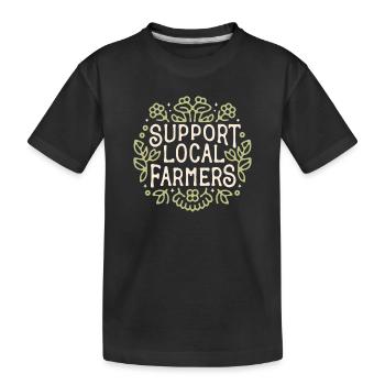 Je soutiens les agriculteurs - T-shirt bio Premium Enfant - noir - Devant