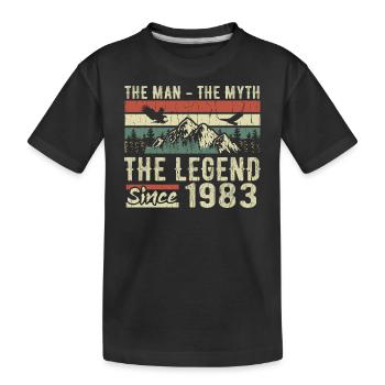 Retro 1983 Vintage - 1983 Geburtstagsgeschenk - Kinder Premium Bio T-Shirt - Schwarz - Vorne